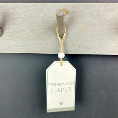 Pen-Blwydd Hapus Wooden Tag
