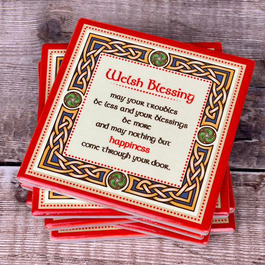 Ceramic Welsh Blessing Coaster