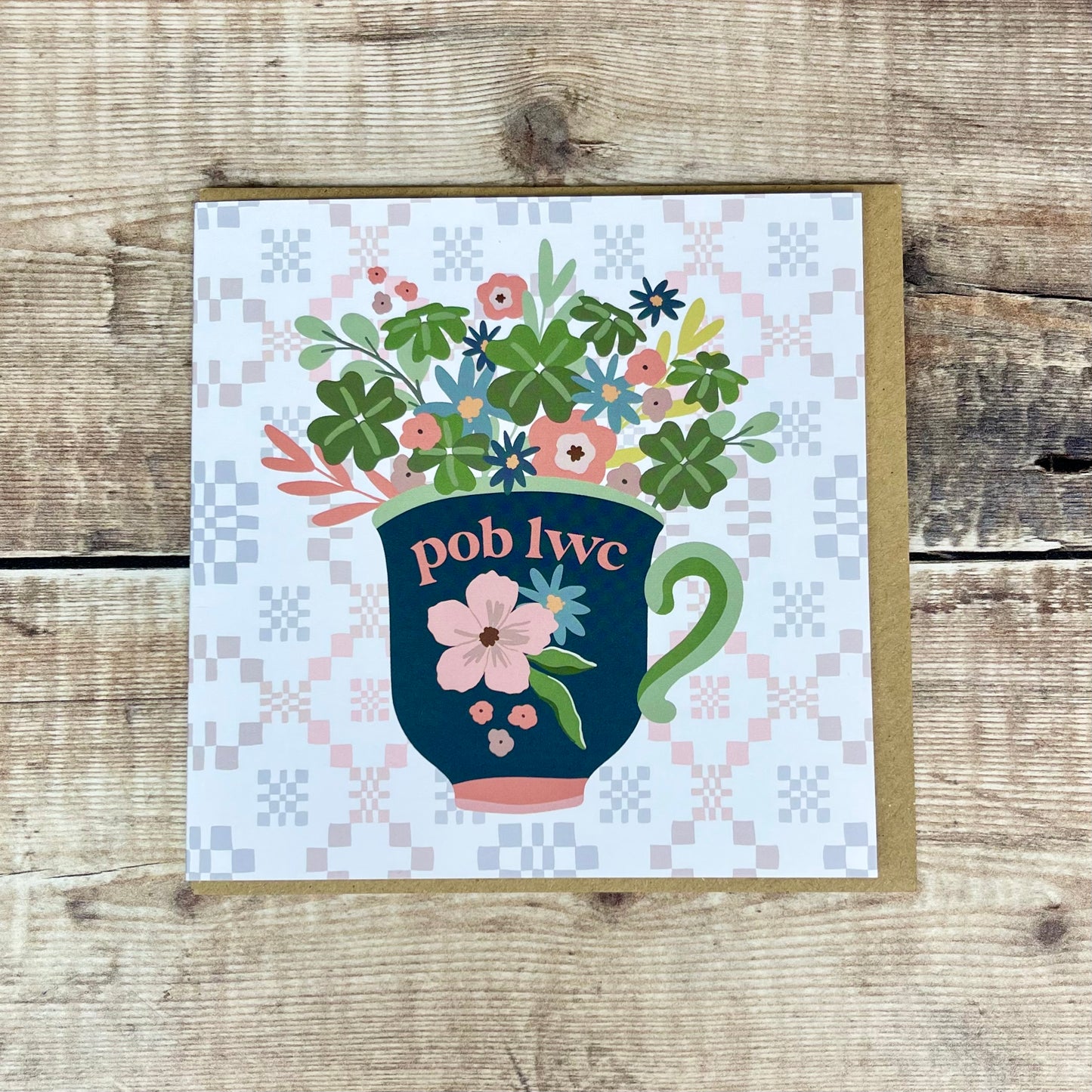 Cup of 'Pob Lwc' Card