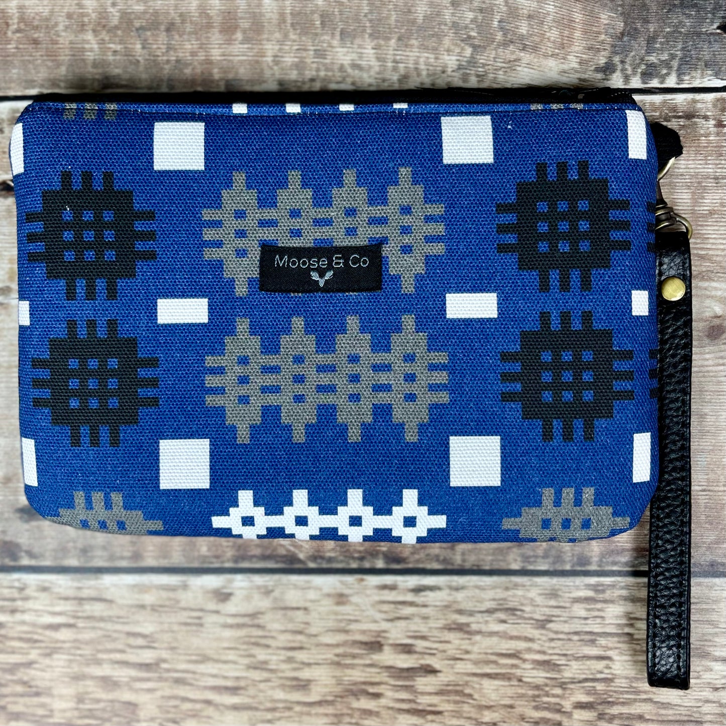 Blue Welsh Tapestry Print Clutch Bag