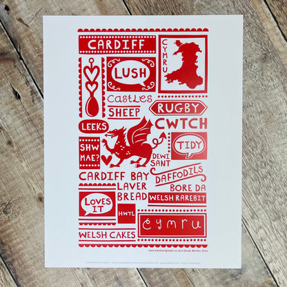 Cardiff Iconic Words Print