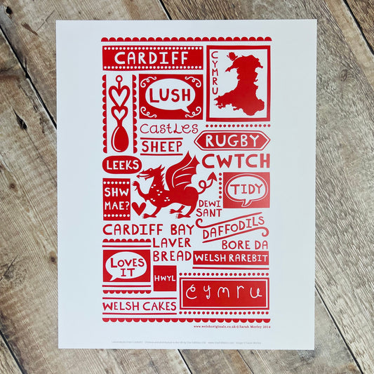 Cardiff Iconic Words Print