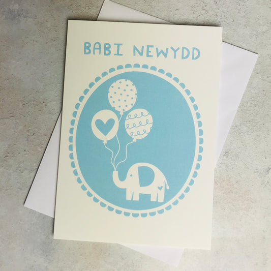 Blue Babi Newydd Card