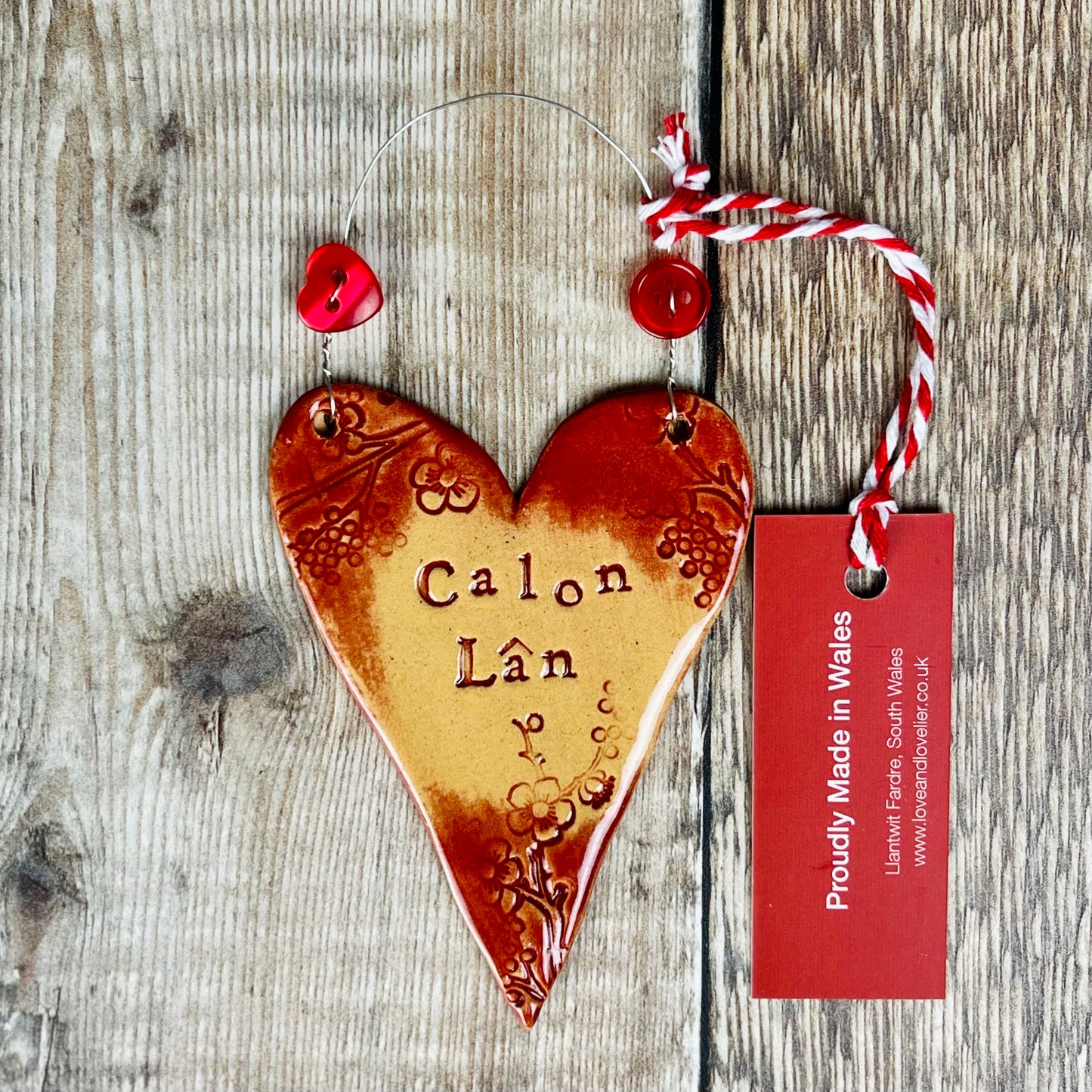 Calon Lan Ceramic Red Heart