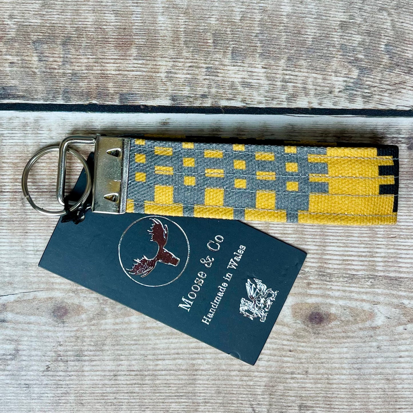 Handmade Mustard Welsh Tapestry Keyring