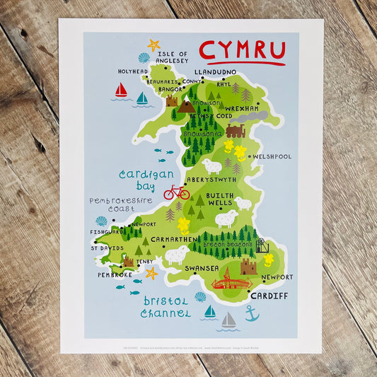 Map of Wales Print