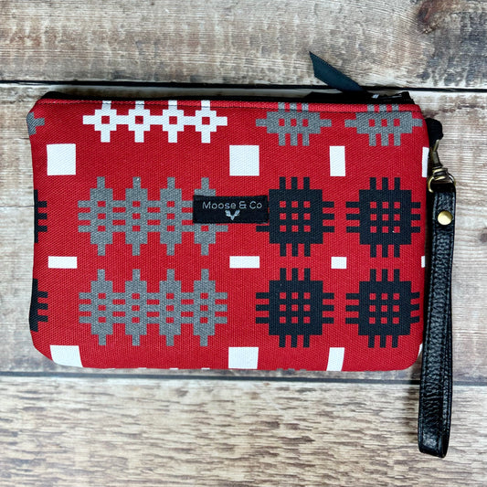 Red Welsh Tapestry Print Clutch Bag