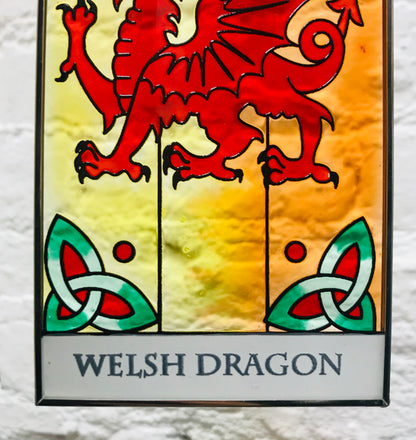 Stained Glass Dragon Hanging Panel