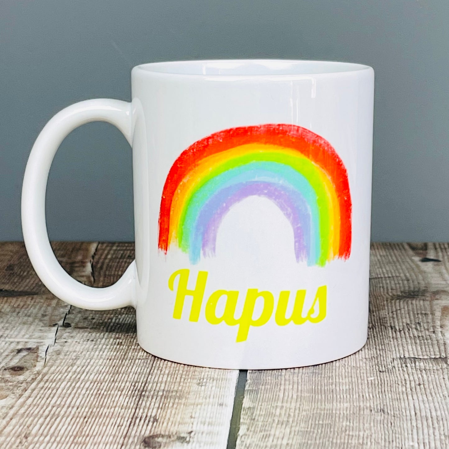 Rainbow Hapus Welsh Mug