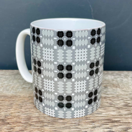 Grey Welsh Tapestry Print Mug