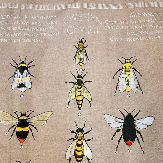 Welsh Bees Cotton Tea Towel