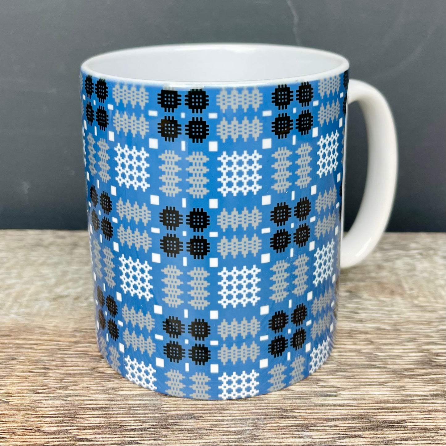 Blue Welsh Tapestry Print Mug