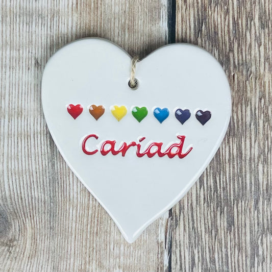Rainbow Cariad Heart