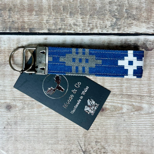 Handmade Blue Welsh Tapestry Keyring