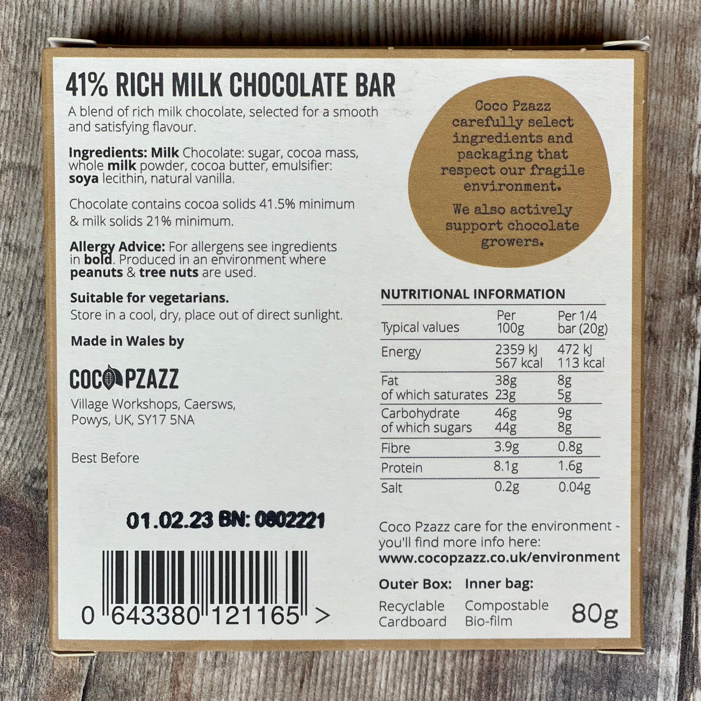41% Rich Welsh Milk Chocolate by Coco Pzazz