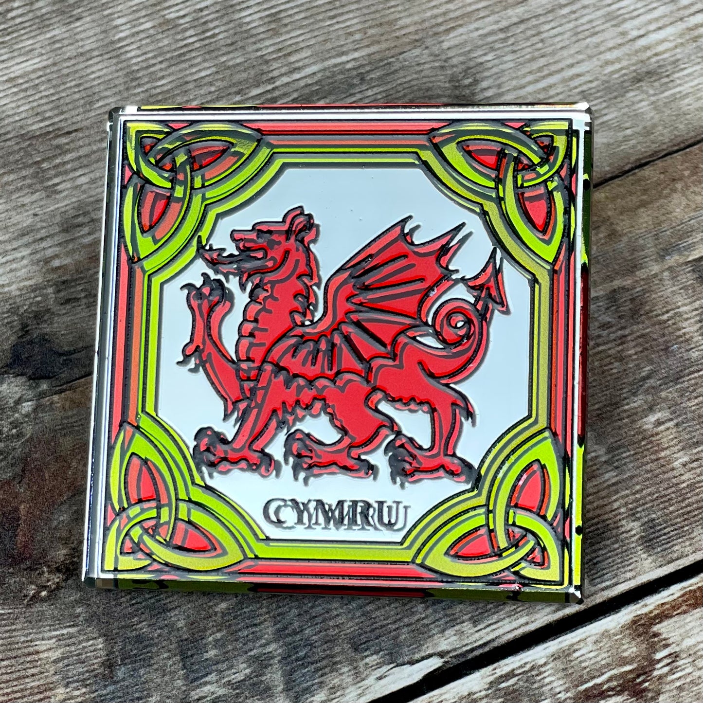 Welsh Dragon Mirrored Magnet