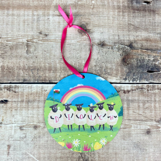 Wooden Diolch Decoration