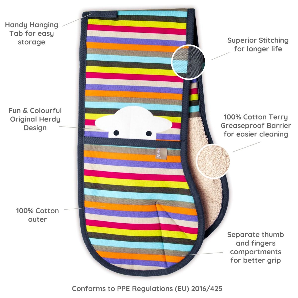 Herdy Peep Stripe Oven Glove