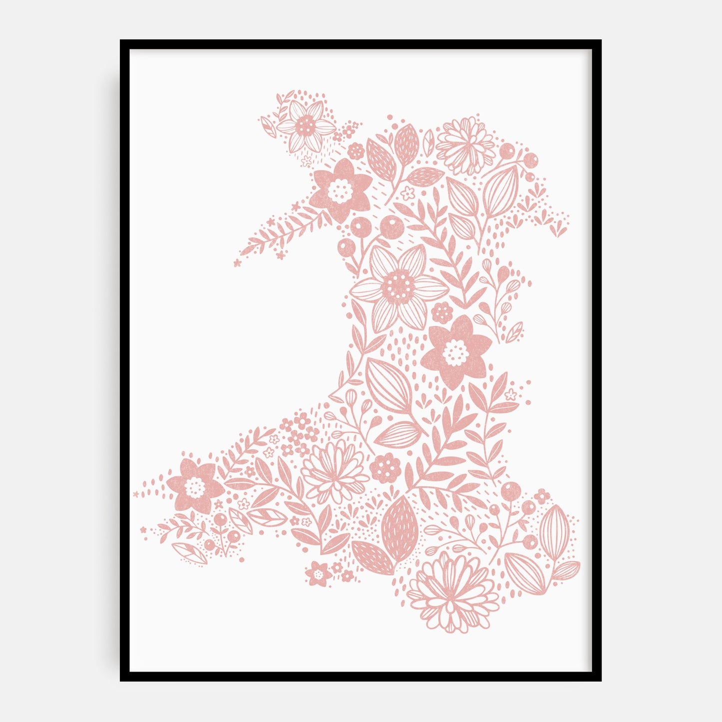 Wales in Bloom Welsh Art Print - Pink