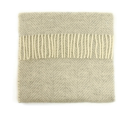Silver Fishbone Welsh Pram Blanket by Tweedmill