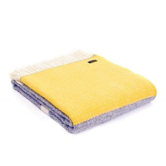 Yellow Panel Welsh Blanket by Tweedmill